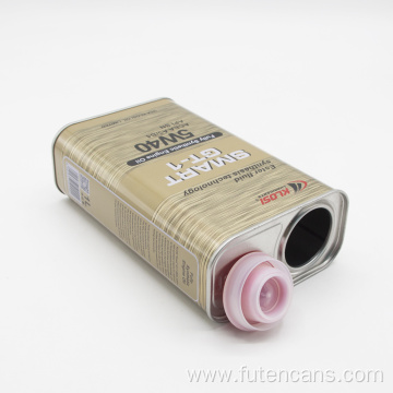 Square Metal Cans with Spout Cap